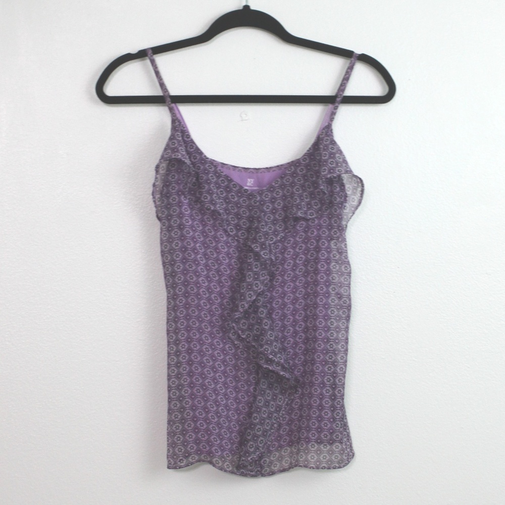 NY & C Purple Print Tank Top Sz XS